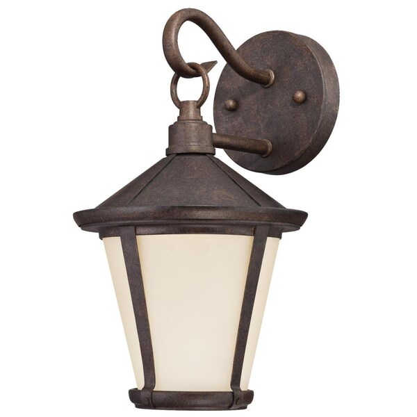 Westinghouse Fixture Wall Outdoor LED 8.5W Darcy, Victorian Brnz Amber Frosted Glass 6204100 - main